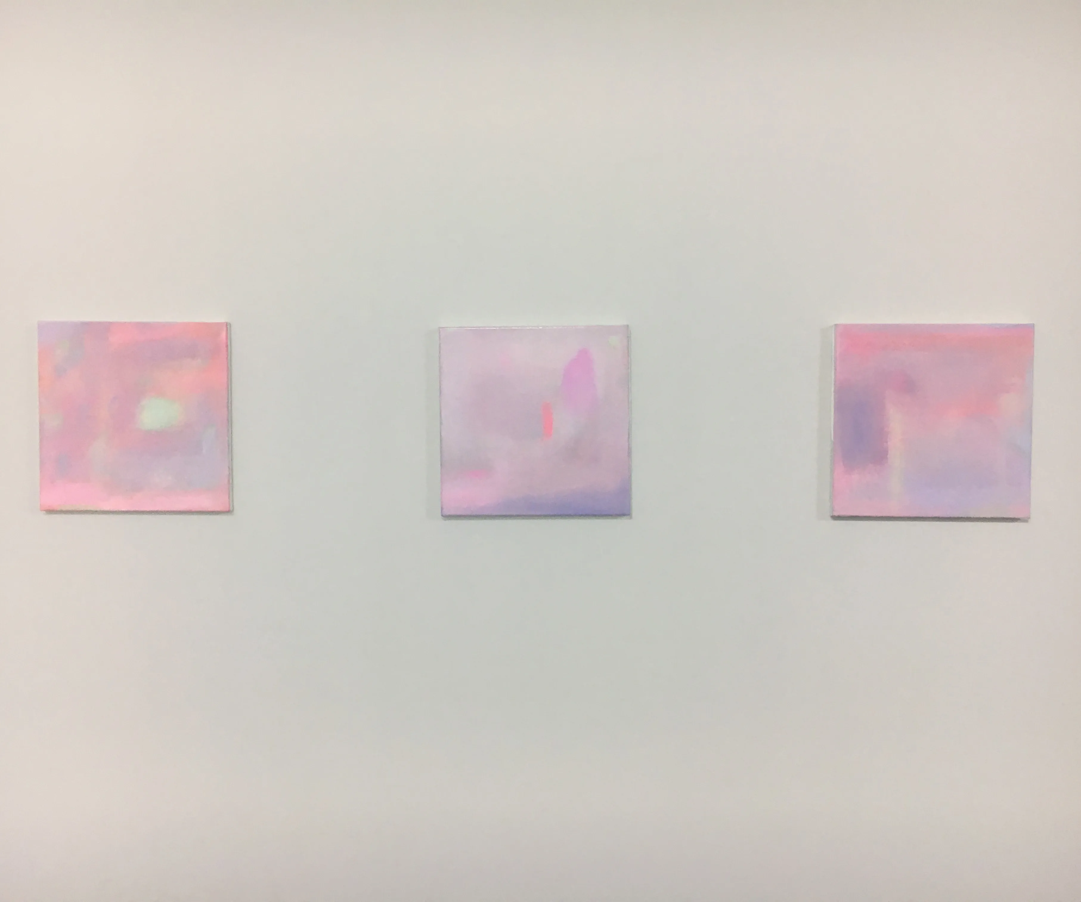 left to right Still, Silence, Silent, 2018 oil on linen (NFS)