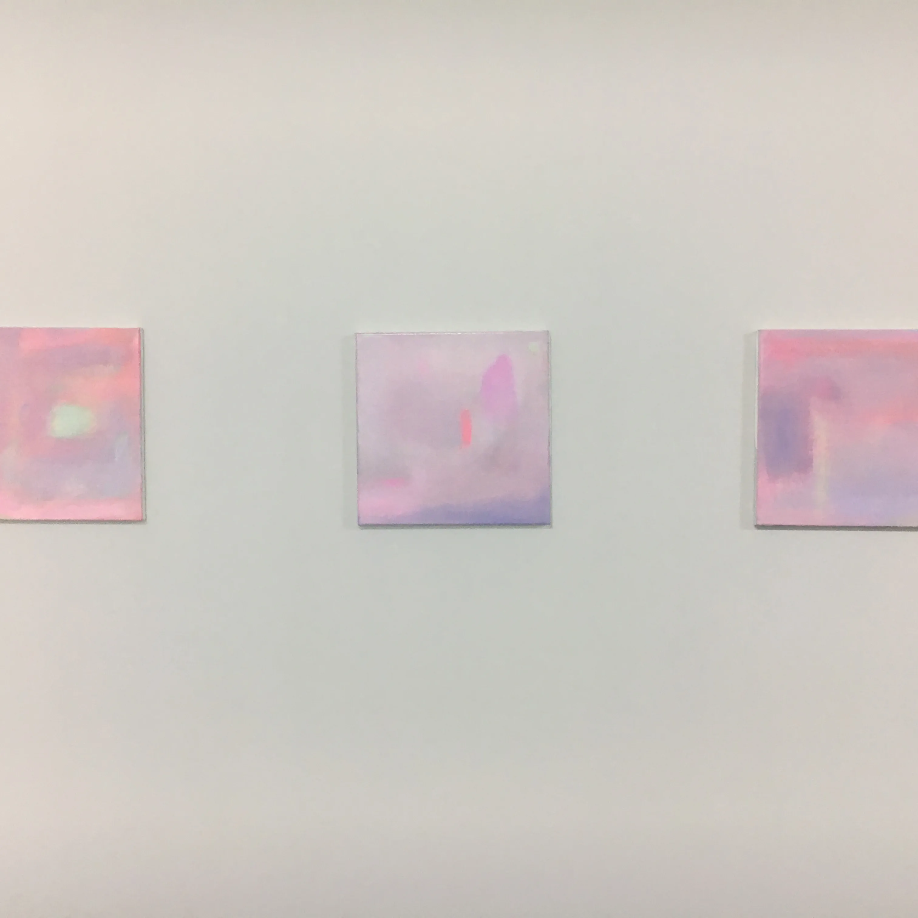 left to right Still, Silence, Silent, 2018 oil on linen (NFS)